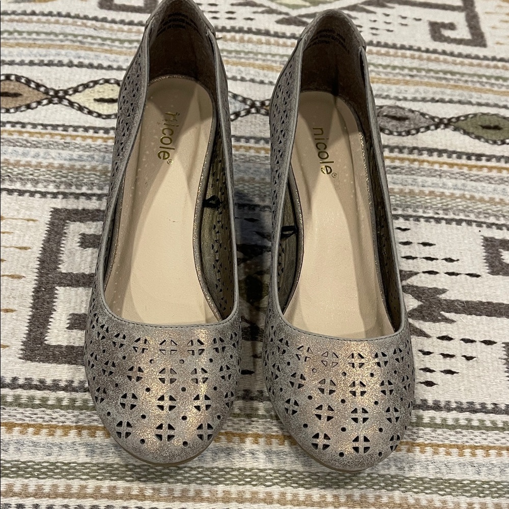 Nicole Women's Taupe Wedge Shoes